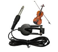 Guitar Pickup, Clip On Instrument Transduction, Audio Output Enhancer, Compact Portable Accessory, 1/4" Plug Cable for Stage, Concierto, Classroom, Gathering, Black, 2,5 m