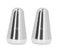 Guitar Pickup Switch Caps 3 Way 5 Way Toggle Switch Knob Tip Replacement Brass Shell PP Plastic Core for ST TL Style Electric Guitars 2PCS (Silver)