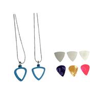 ＡＷＨＡＯ Guitar Pimple Sporter Collar Collar Guitarra Pleectrum Costeo 3pcs Picks de Acero Inoxidable Y 3 Piezas Celulosides Coloridas para Ukelele para Ukelel, Azul