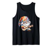 Guitar Playing Hippie GNOME For Women and Mom Peace Sign Camiseta sin Mangas