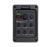 Guitar Preamp EQ Tuner Piezo Pickup Beat con Control de Retroalimentación Pequeño Pero Potente Acceso Instantáneo para Camionetas Ajustes de Sonido Versátiles Rendimiento Mejorado sin Esfuerzo (BLACK)