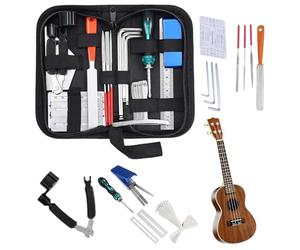 Guitar Repair Kit 25-Piece Tool Set | Stainless Steel + ABS, 20x10x2.5cm, 500g | Instrument Care Kit For Acoustic, Electric & Bass Guitar | Includes Strings, Picks & Wrenches