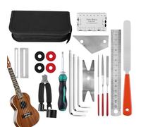 Guitar Repair, Setup Tools, Luthier Kit, Measuring Accessories, Professional Maintenance Bundle with Files and Ruler for Precision Adjustments, Acoustic, Electric, Bass, 7.87x5.91x1.77 pulgadas
