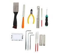 Guitar Repair Tool Set with Sharpening File, Cleaning Brush, Fret Grinding Files, and More Complete Kit for Guitar Maintenance and Repairs in a Black Storage Bag