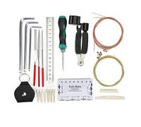 Guitar Repairing Tools Kit, Wireless Guitar Maintenance Tool Kit with 12 Strings for Mandolins Ukuleles Banjos, Portable ABS and Stainless Steel Instrument Repair Set with Storage