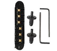 Guitar Roller Saddle Bridge, Aluminium Alloy Replacement Bridge for 6 - String Electric Guitar, Threaded Post Design, Improved Sound Resonance and Tuning Stability
