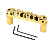 Guitar Saddle Bridge, Roller Saddle Bridge, Stringed Replacement, Zinc Alloy Material, Includes 2 Wrenches, Ideal for Electric Instruments, Beginners, 3.94 X 3.15 X 0.79 In.