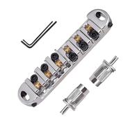 Guitar Saddle Bridge, Stringed Instruments Roller, 3.94x3.15in Saddle Electric Guitar Replacement, Includes 2 Wrenches, Compatible for Beginners, Women, Men, Musicians