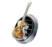 Guitar Shaped Air Freshener - Car Vent Clip Decor | ABS PP Metal Plating Build, On Installation, Long Lasting Odor Eliminator, Red Colgne Black Gardenia Yellow Osmanthus Blue Sea Scents