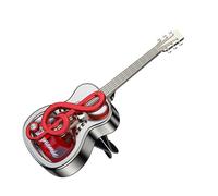 Guitar Shaped Air Freshener - Car Vent Clip Decor | ABS PP Metal Plating Build, On Installation, Long Lasting Odor Eliminator, Red Colgne Black Gardenia Yellow Osmanthus Blue Sea Scents