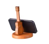 Guitar-Shaped Cell Phone Stand - Wooden Musical Instrument Holder, Creative Phone Support, Decorative Smartphone Display, Artistic Music-Themed Accessory | for Desk Bedroom Living Room Office Home Stu