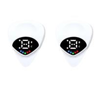Guitar sintonizador de guitarra y selección de guitarra: selección de guitarra digital de 2 piezas con pantalla LED de pantalla | Plaza de guitarra 2-en-1 Play & Tune Pick | Sintonizador de selección