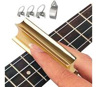 Guitar Stainless Steel Slide,Guitar Slides for Dobro with 4 Metal Picks | Stainless Steel Guitar Slide for Electric Guitar, Lap Steel Guitar, Hawaiian Guitar, Electric Guitar Accessories