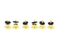 Guitar Strap Locks | 6pcs Smooth Iron Strap Buttons for Easy Installation | Secure Strap End Pins for Acoustic/Electric/Bass Guitars (Gold)