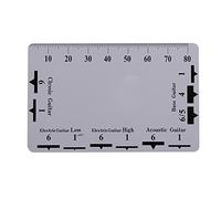 Guitar String Action Gauge Regla Herramienta de medición de doble cara con gráfico de conversión para ajustes de configuración de bajo de guitarra Plástico 3.3 x 2.1 pulgadas 2