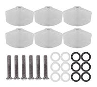 Guitar String Cap Tuner Buttons | 6PCs Replacement Machine Heads for Guitar/Ukulele/Bass | Easy Screw - On Installation, Plastic Resilient Accessories (Perla Blanca)