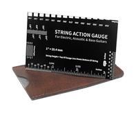 Guitar String Height Gauge - herramientas de guitarra eléctrica, medidores de configuración de acción de cadena portátil | Configuración de aluminio Kit de herramientas de medición Guitarr para