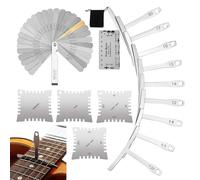 Guitar String Height Gauge, Stainless Steel String Action,2.56in Ruler Feeler Gauge, Versatile Luthier Setup Kit, Measuring Tools for Musicians, Guitarists