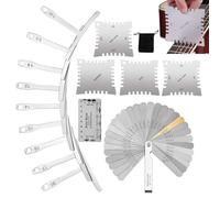 Guitar String Height Gauge, Stainless Steel String Action Ruler, Feeler Gauge Accurate, Compact Design, Ideal para Luthier Setup and Guitarists Precision Measuring Tools
