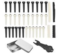 Guitar String Pegs, Acoustic Nut Saddle Set, 3 Sizes Inches Metal Abs Pins, Stringed Instrument Parts, for Men, Women, Teens Boys Girls, Home Music Practice Repair Kits