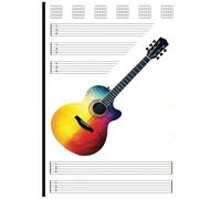 Guitar tab: quaderno per chitarra con 7 tablature e 6 diagrammi di accordi - 100 pagine - A4