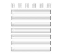 Guitar Tablature And Chords Chart - For Musicians, Guitarists and Guitar Players. Plain and Simple. A4 8.5x11 Size Blank Book