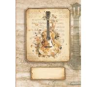 Guitar Tablature Notebook with Chord Diagrams: 100 Pages Blank Tabs | 6-Line Staves / Staffs | + Puzzles on "Music" | Antique Old Fashioned Style | Gift Idea Guitarist, Guitar Player / Teacher