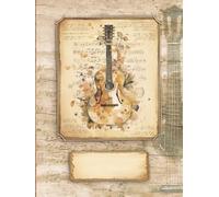 Guitar Tablature Notebook with Chord Diagrams: 100 Pages Blank Tabs | + Puzzles on "Music" | Antique Old Fashioned Style | Appreciation Gift Guitarists Acoustic Bass E-Guitar Players