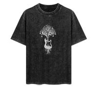 Guitar Tree Graphic Music Art Banksy Mens Unisex T-Shirt Graphic Print Top Black tee M