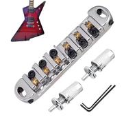 Guitar Tune Bridge, Adjustable Roller Saddle, Electric Hardware Replacement, Smooth String Vibration Transfer for Musicians, Performers, Music Lovers, Home, Studio, Stage, 3.94x3.15x0.79 Inches