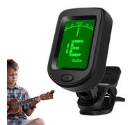 Guitar Tuner - Electric Bass Device, Rechargeable Clip Tool, Digital LCD Screen, Rotating Sensor Motion, String Instrument Gear, Black Color For Ukulele Banjo Violin Acoustic Music Performance Session