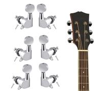 Guitar Tuning Pegs, Guitar Knob Replacement, Folk Guitar Parts, Guitar String Tool, 3 Left + 3 Right Replacement Guitar Tuning Knobs, High-quality Metal Construction Designed For Guitars