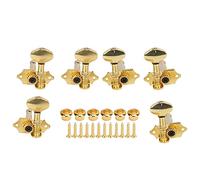 Guitar Tuning Pegs, Metal Gear Adjustment Knobs, 1:18 Gear Ratio with Detachable Knob, Stringed Instrument Accessories Replacement for Electric and Acoustic Guitars, Includes 6 Peg