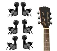 Guitar Tuning Pegs, Oval Head Knobs, Fully Enclosed Tuning Peg, 3 Left + 3 Right Guitar Parts Replacement Set, Guitar String Tool, Easy To Use, Portable For Acoustic Or Electric Guitar, Chrome