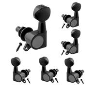 Guitar Tuning Pegs Replacement Set | Fully Enclosed Oval Head Knobs for Folk Guitars | 3 Left + 3 Right Tuning Pegs for Electric & Acoustic Guitar Parts, String Tools