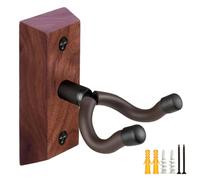 Guitar Wall Mount, Black Walnut Wood Guitar Hanger, U-Shaped Guitar Wall Hanger Mount, Guitar Holder Hook Stand Wall Mount Guitar Accessories For acústic, Electric Guitar, Banjo, Bass, Ukulele