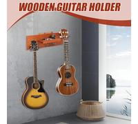 Guitar Wall Mount, Wooden Guitar Wall Rack, Large Capacity Ukulele Shelf, Bass Organizer Rack for Living Room Music Studio
