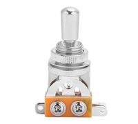 Guitarra 3 Way Toggle Switch, Metal Pickup Selector Toggle Switch con Perilla de Punta de Latón para LP Style Guitarra Eléctrica(plata)