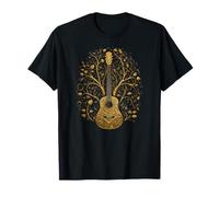 Guitarra acústica Árbol Guitarrista Paisaje Naturaleza Amante de la música Camiseta
