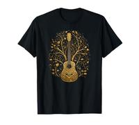 Guitarra Acústica Arbol Guitarrista Paisaje Naturaleza Camiseta