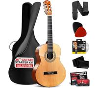 Guitarra acústica clásica para principiantes de 30 pulgadas, tamaño junior de 1/4, guitarra de madera de tilo de 6 cuerdas con bolsa de concierto, afinador, cuerdas de nailon, púas, correa, para