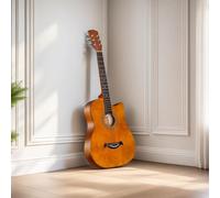 Guitarra acústica de 38 pulgadas, 6 cuerdas de acero, kit de iniciación de guitarra de madera con bolsa, cuerdas, correa, tubo de paso y púas