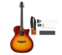 Guitarra Acústica de 40 Pulgadas, Madera Maciza, Color Natural - Sonido Brillante y Suave, Kit Completo para Niños y Principiantes (Color del atardecer)