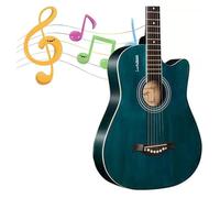 Guitarra Acústica De 41 Pulgadas For Principiantes Y Adultos, Paquete Recortada Tamaño Completo Con Funda, Afinador, Correa, Cuerdas, Púas Cejilla(Blue)