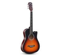 Guitarra Acústica De Madera De 38 Pulgadas Para Adultos, Guitarra De 6 Cuerdas De Acero Con Funda, Tutorial Básico De Guitarra Folk Para Principiantes(Sunset color)