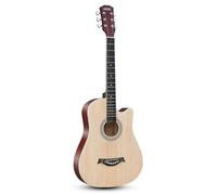 Guitarra Acústica De Madera De 38 Pulgadas Para Adultos, Guitarra De 6 Cuerdas De Acero Con Funda, Tutorial Básico De Guitarra Folk Para Principiantes(Natural wood color)