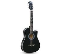 Guitarra Acústica De Madera De 38 Pulgadas Para Adultos, Guitarra De 6 Cuerdas De Acero Con Funda, Tutorial Básico De Guitarra Folk Para Principiantes(Black)
