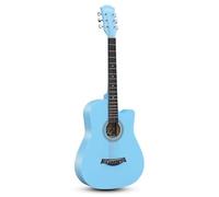 Guitarra Acústica De Madera De 38 Pulgadas Para Adultos, Guitarra De 6 Cuerdas De Acero Con Funda, Tutorial Básico De Guitarra Folk Para Principiantes(Sky blue)