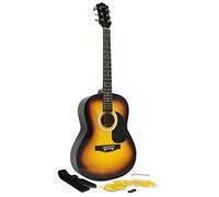Guitarra Acústica de Martin Smith con Cuerdas de Guitarra, Púas de Guitarra y Correa de Guitarra - Resplandor solar