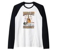 Guitarra acústica Divertida de Baja frecuencia I Don't Speak Camiseta Manga Raglan